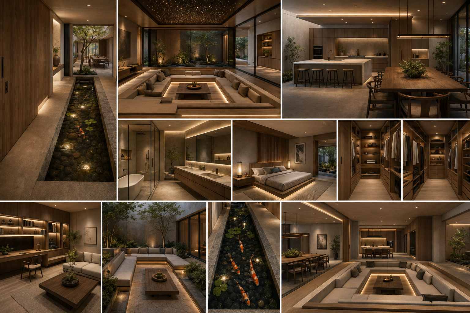 3D render — interior spaces