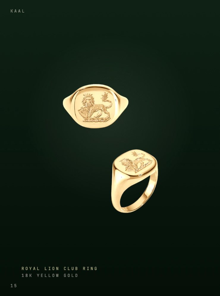 Kaal — Royal Lion Club rings on dark green